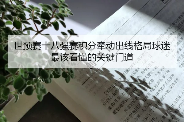 世预赛十八强赛积分牵动出线格局球迷最该看懂的关键门道